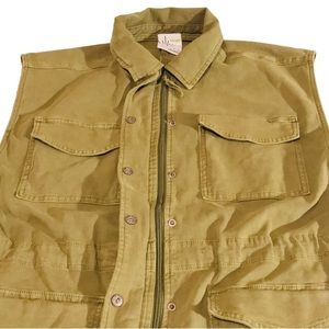 Offline by Aerie Military Vest Jacket Womens Size XL Cargo Snaps